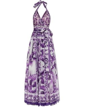 Dolce & Gabbana Silk Dress - Purple
