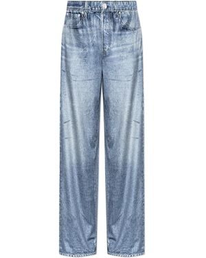 Rag & Bone Velvet Straight-Leg Pants - Blue