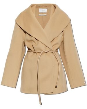 Sportmax Short Wool Coat 'Uguale' - Natural
