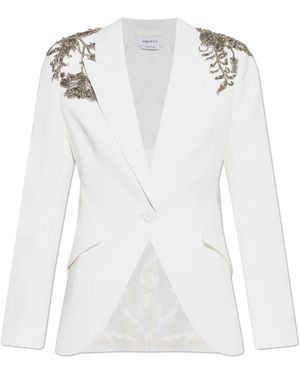 McQueen Blazer With Shimmering Appliqués - White
