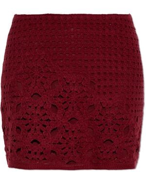 FRAME Short Crochet Skirt - Red