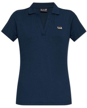 EA7 Ribbed Polo - Blue