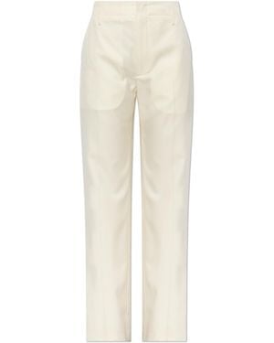 KENZO Wool Pleated Trousers - White