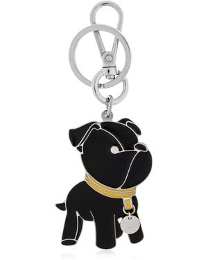 Fendi Keychain With A Dog Motif Pendant - White