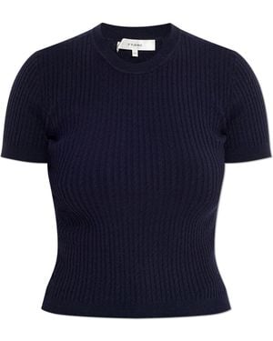 FRAME Top With A Round Neckline - Blue