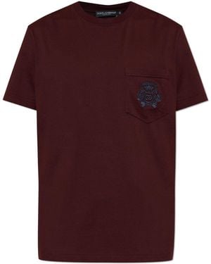 Dolce & Gabbana T-Shirt With Pocket - Red