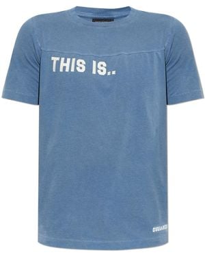 DSquared² T-Shirt With Logo - Blue