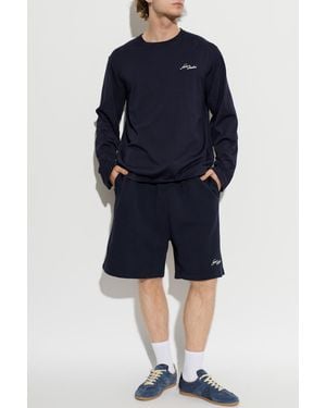 Acne Studios Shorts With Embroidered Logo - Blue