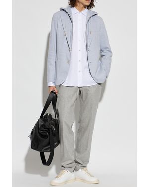 Eleventy Jacket With Detachable Hood - White