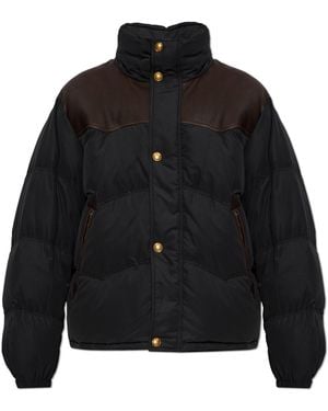 Versace Down Jacket With Stand Collar - Black