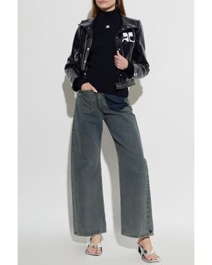 Courreges Jacket With Logo - Blue