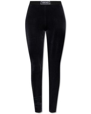 Versace Velvet Leggings - Black
