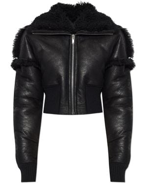 Rick Owens Short Leather Jacket - Black