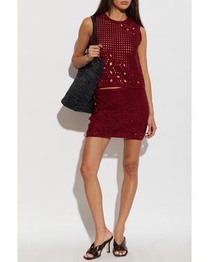 FRAME Short Crochet Skirt - Red