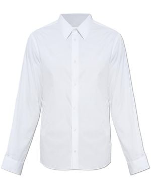 Ami Paris Cotton Shirt With Embroidered Logo - White