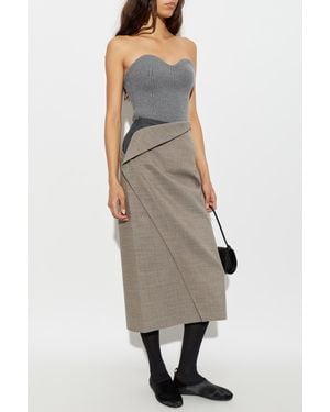 Jil Sander Wool Off-Shoulder Top - Gray
