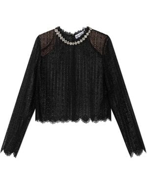 Self-Portrait Lace Top - Black