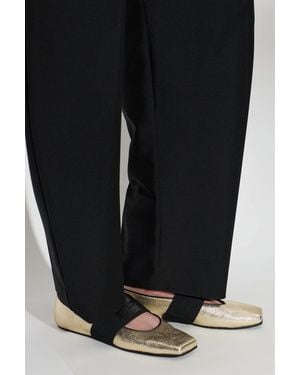Givenchy 'Sliced' Leather Ballerinas - Black