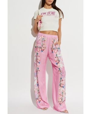 Versace Jeans Couture T-Shirt With Glitter Print - Pink