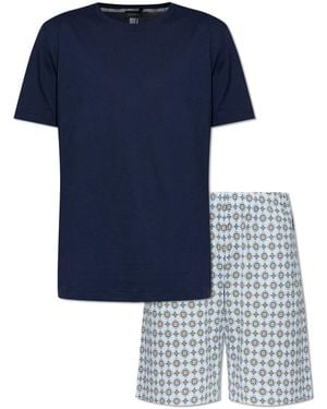 Hanro Two-Piece Pyjamas From The 'Night & Day' Collection - Blue