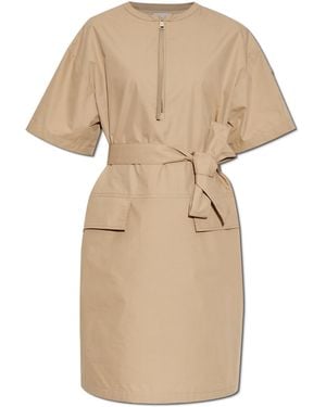 Moncler Dress With Pockets - Natural