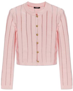 Balmain Cardigan With Lurex Thread - Pink