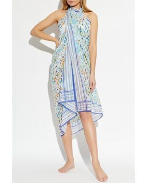 Lanvin Floral Motif Pareo - Blue