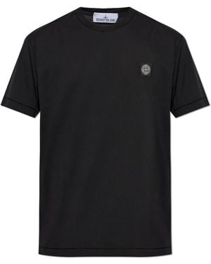 Stone Island T-Shirt With Logo - Black