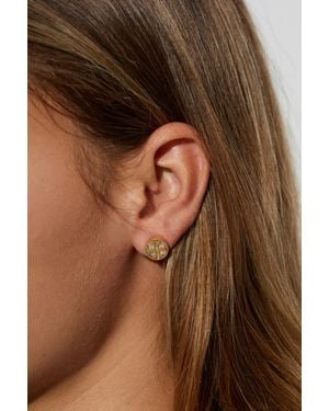 Tory Burch Earrings With Logo - Brown