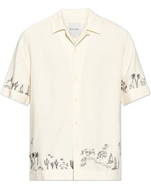 Paul Smith Shirt With Decorative Embroidery - Natural