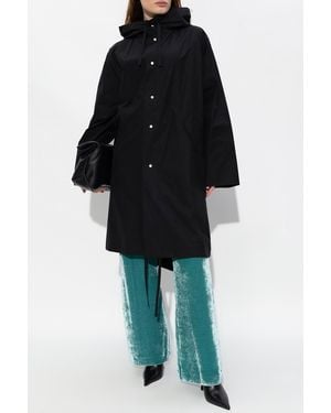 Jil Sander Waterproof Parka With Logo - Black