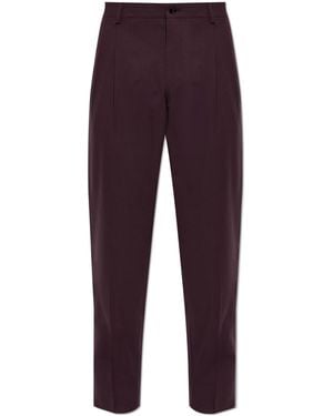Dolce & Gabbana Wool Pleated Trousers - Purple