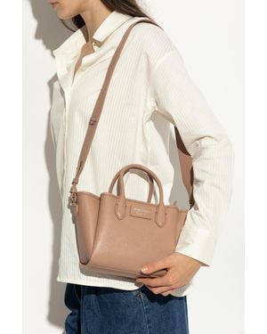 Emporio Armani Handbag With Printed Logo - Natural
