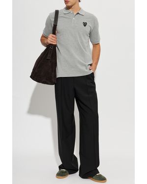 COMME DES GARÇONS PLAY Cotton Polo Shirt With Logo Patch - Black