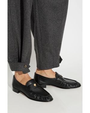 Chloé "Letti" Leather Loafers - Gray