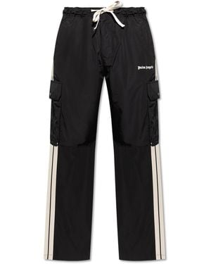 Palm Angels Trousers With Logo - Black