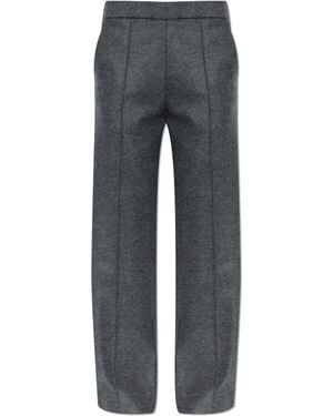 Jil Sander Wool Trousers With Stitched Seams On The Legs - Black