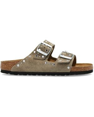 Birkenstock 'Boston Riviet Border' Mules - White