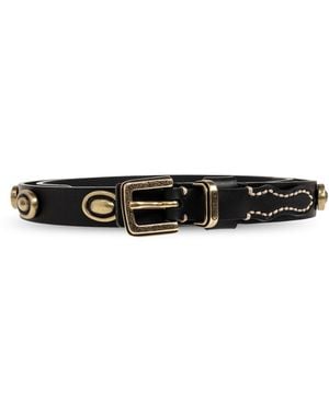 Etro Leather Belt With Applications - Black