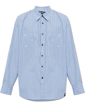 Palm Angels Shirt With Stripe Pattern - Blue