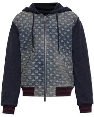 DSquared² Cardigan Made Of Combined Fabrics - Blue