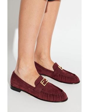 Fendi Leather 'Loafer' Shoes - Red