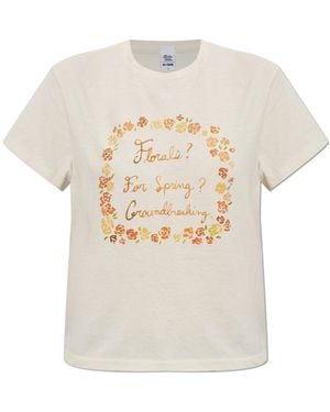 RE/DONE T-Shirt '1950S Boxy Tee Florals' - White