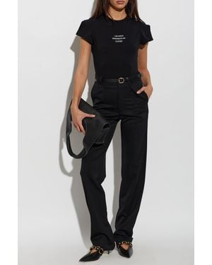 Vetements Cotton Bodysuit With Print - Black