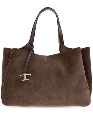 Tod's Suede Shopper Bag - Brown