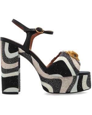 Kurt Geiger Platform Sandals With Shimmering Sequins - Black