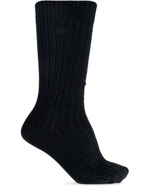 LACOSTE RUNWAY Socks With Logo Patch - Black