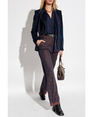Etro Silk Top With Tie-Neck - Blue