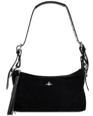 Vivienne Westwood Suede Shoulder Bag 'Emma' - Black