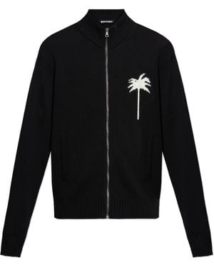 Palm Angels Jumper With Stand-Up Collar - Black